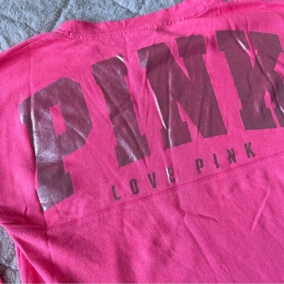 Victoria's Secret PINK | Coral Campus Crew Neck Sweater | Size Small - Picture 3 of 12